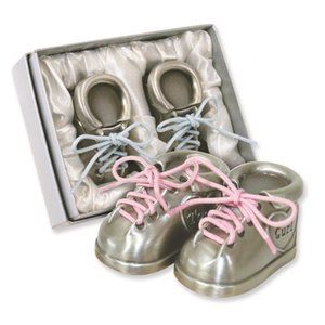 Pewter Memory Tooth And Curl Shoes Set